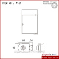 long-round stainless steel sliding center lock with double door-one side for glass shower door